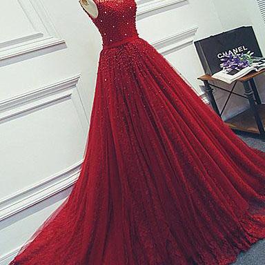 Red Prom Gown, Ball Gown Prom Dresses, Princess..