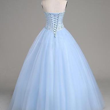 Ball Gown Prom Dresses, Light Blue Prom Dresses,..