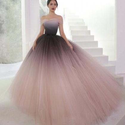 Off-the-shoulder Prom Gown,ombre Ball Gown, Ombre..